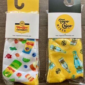 2 Pair of Winter Calf Socks Topo Chico Printed Unisex Adults New & One Size Fits
